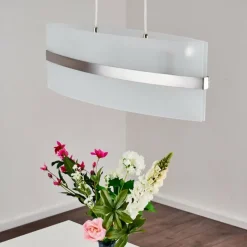 hofstein Suspension Avellino Acier inoxydable, Blanc, 3 lumières