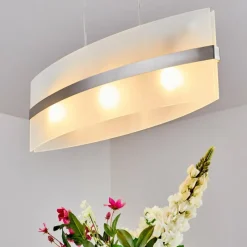 hofstein Suspension Avellino Acier inoxydable, Blanc, 3 lumières