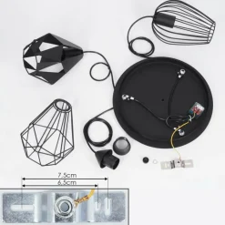 Style Boho-Chic-hofstein Suspension Aveloso Noir, 3 lumières