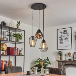 Style Boho-Chic-hofstein Suspension Aveloso Noir, 3 lumières