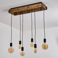 Lampes Vintages & Rétros-hofstein Suspension Avestruz Écru, Noir, 6 lumières