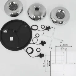 Suspension Verre Fumé-hofstein Suspension Avonlea Noir, 3 lumières