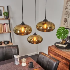 hofstein Suspension Avonlea Noir, 3 lumières