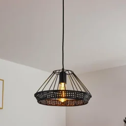 Style Boho-Chic-hofstein Suspension Awali Noir, 1 lumière