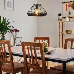 Style Boho-Chic-hofstein Suspension Awali Noir, 1 lumière