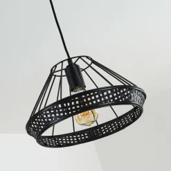 Style Boho-Chic-hofstein Suspension Awali Noir, 1 lumière