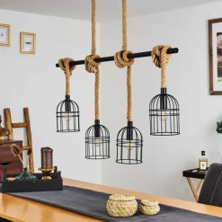 Style Boho-Chic-hofstein Suspension Ayocote Brun, Noir, 4 lumières