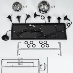 Suspension Verre Fumé-hofstein Suspension Azurara Noir, 8 lumières