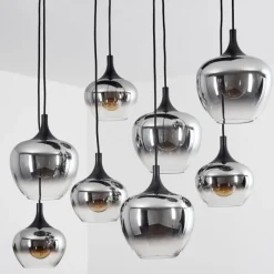 Suspension Verre Fumé-hofstein Suspension Azurara Noir, 8 lumières