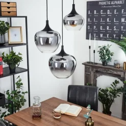 Suspension Verre Fumé-hofstein Suspension Azurara Noir, 3 lumières