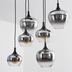 Suspension Verre Fumé-hofstein Suspension Azurara Noir, 6 lumières