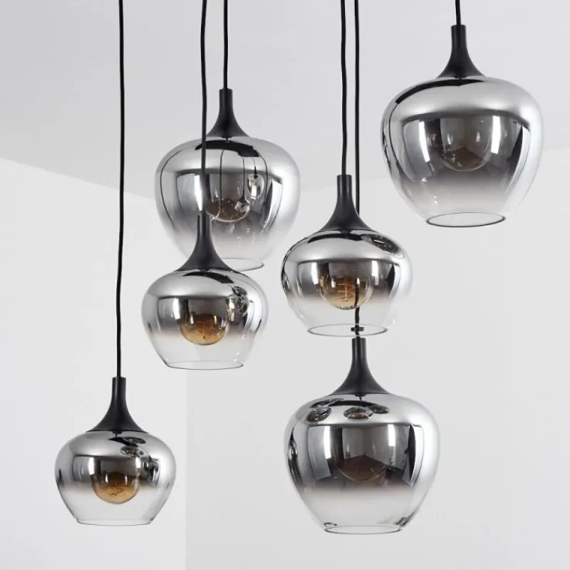 Suspension Verre Fumé-hofstein Suspension Azurara Noir, 6 lumières