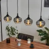 Suspension Verre Fumé-hofstein Suspension Azurara Noir, 4 lumières