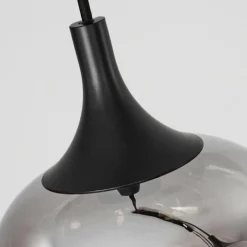 Suspension Verre Fumé-hofstein Suspension Azurara Noir, 4 lumières