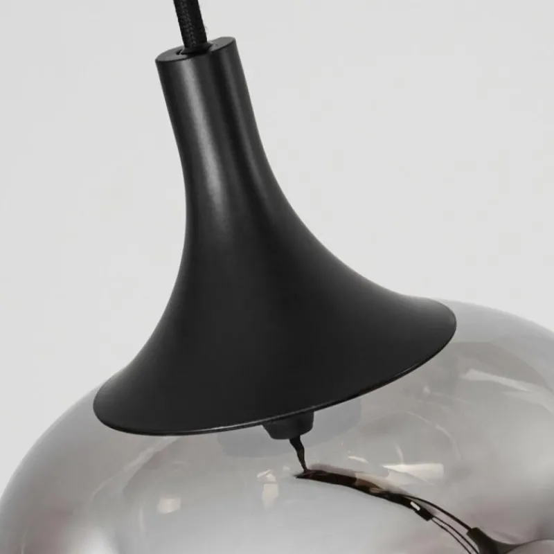 Suspension Verre Fumé-hofstein Suspension Azurara Noir, 4 lumières