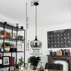 Suspension Verre Fumé-hofstein Suspension Azurara Noir, 1 lumière