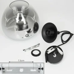 Suspension Verre Fumé-hofstein Suspension Azurara Noir, 1 lumière