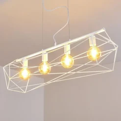 Luminaires Rustiques-hofstein Suspension Babol Blanc, 4 lumières