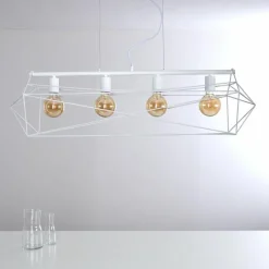 Luminaires Rustiques-hofstein Suspension Babol Blanc, 4 lumières