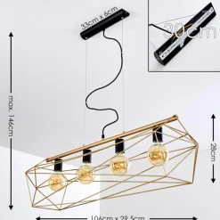Luminaires Rustiques-hofstein Suspension Babol Noir, 4 lumières