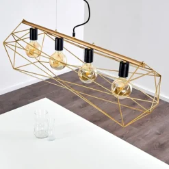 Luminaires Rustiques-hofstein Suspension Babol Noir, 4 lumières