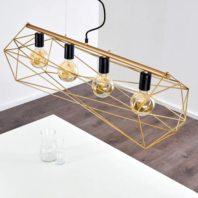 Luminaires Rustiques-hofstein Suspension Babol Noir, 4 lumières