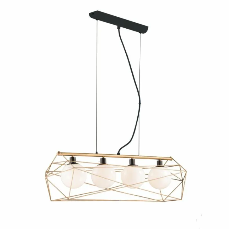 Luminaires Rustiques-Luce Design Suspension Babol Noir, 4 lumières