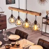 Lampes Vintages & Rétros-hofstein Suspension Bacabal Bois clair, Noir, 4 lumières
