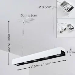 hofstein Suspension Bacoor LED Noir, Blanc, 5 lumières* Suspensions