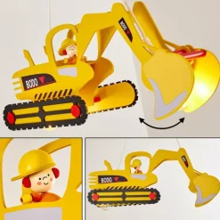 Lampes En Bois-hofstein Suspension Bagger Jaune, 2 lumières