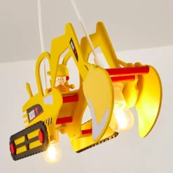 Lampes En Bois-hofstein Suspension Bagger Jaune, 2 lumières