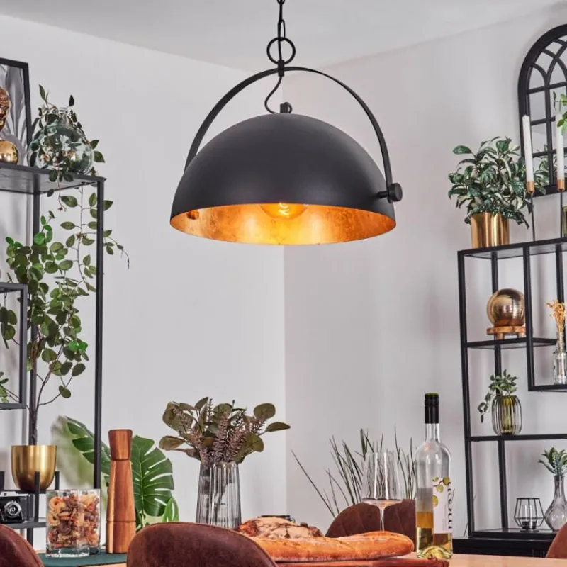 Lampes Dorées-hofstein Suspension Baloutas Noir, 1 lumière