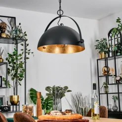 Lampes Dorées-hofstein Suspension Baloutas Noir, 1 lumière