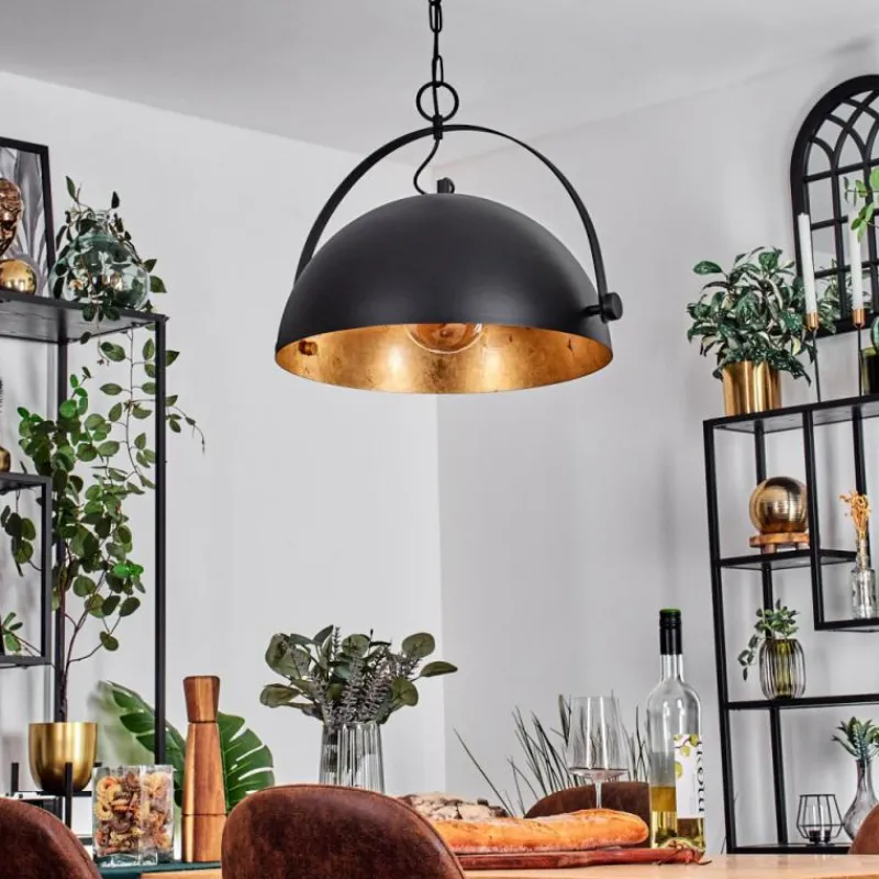 Lampes Dorées-hofstein Suspension Baloutas Noir, 1 lumière