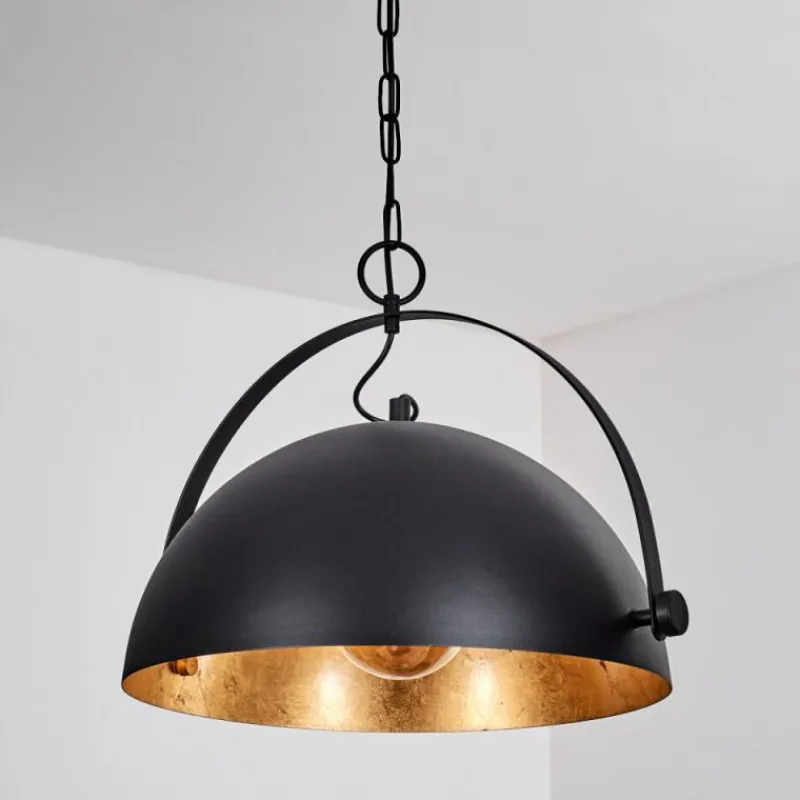 Lampes Dorées-hofstein Suspension Baloutas Noir, 1 lumière