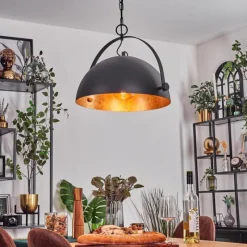 Lampes Dorées-hofstein Suspension Baloutas Noir, 1 lumière