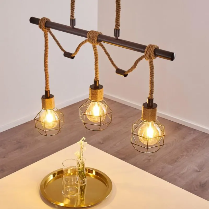 Lampes Industrielles-hofstein Suspension Bangui Brun, Noir, 3 lumières