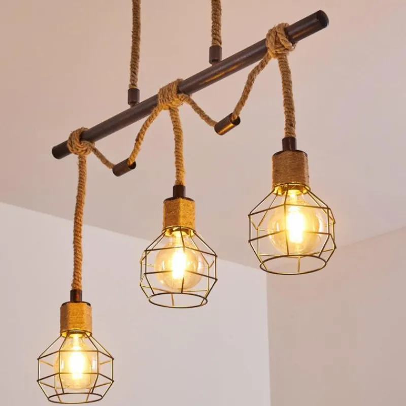 Lampes Industrielles-hofstein Suspension Bangui Brun, Noir, 3 lumières