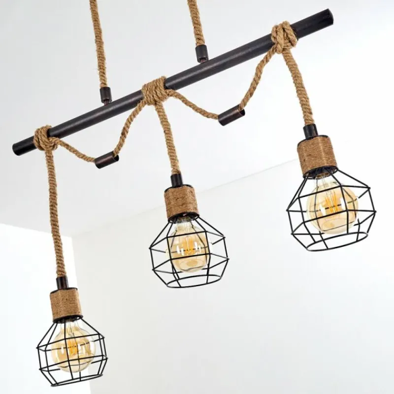 Lampes Industrielles-hofstein Suspension Bangui Brun, Noir, 3 lumières