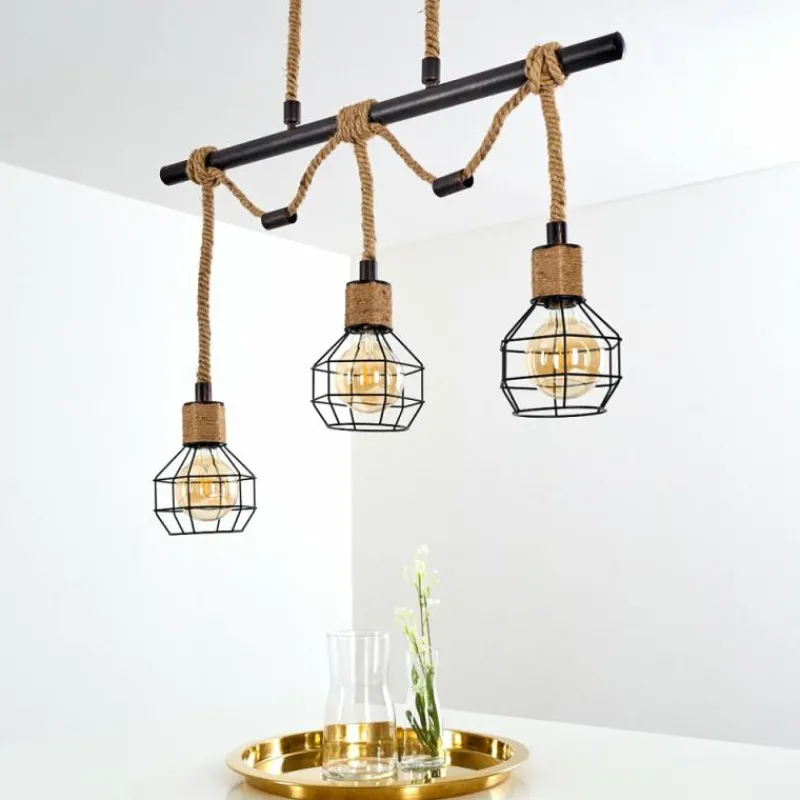 Lampes Industrielles-hofstein Suspension Bangui Brun, Noir, 3 lumières