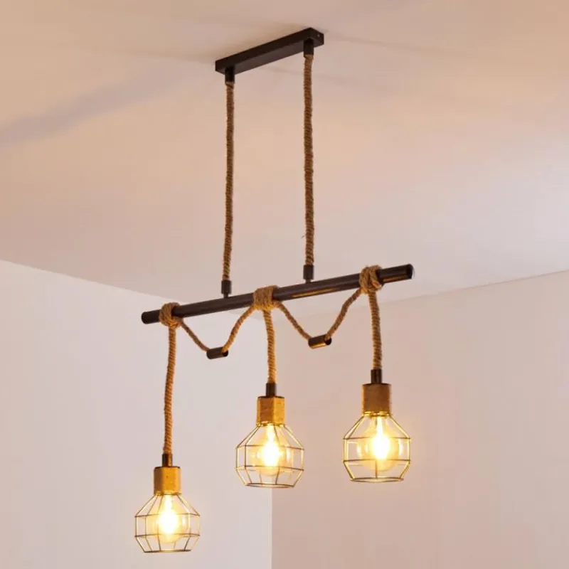 Lampes Industrielles-hofstein Suspension Bangui Brun, Noir, 3 lumières