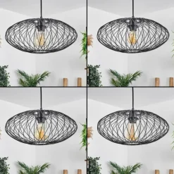 Lampes Industrielles-hofstein Suspension Banleou Noir, 1 lumière