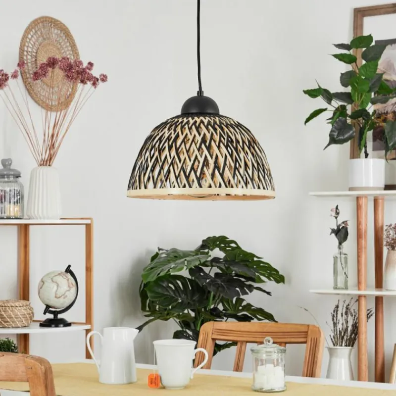 Luminaires Scandinaves-hofstein Suspension Barayn Écru, Noir, 1 lumière