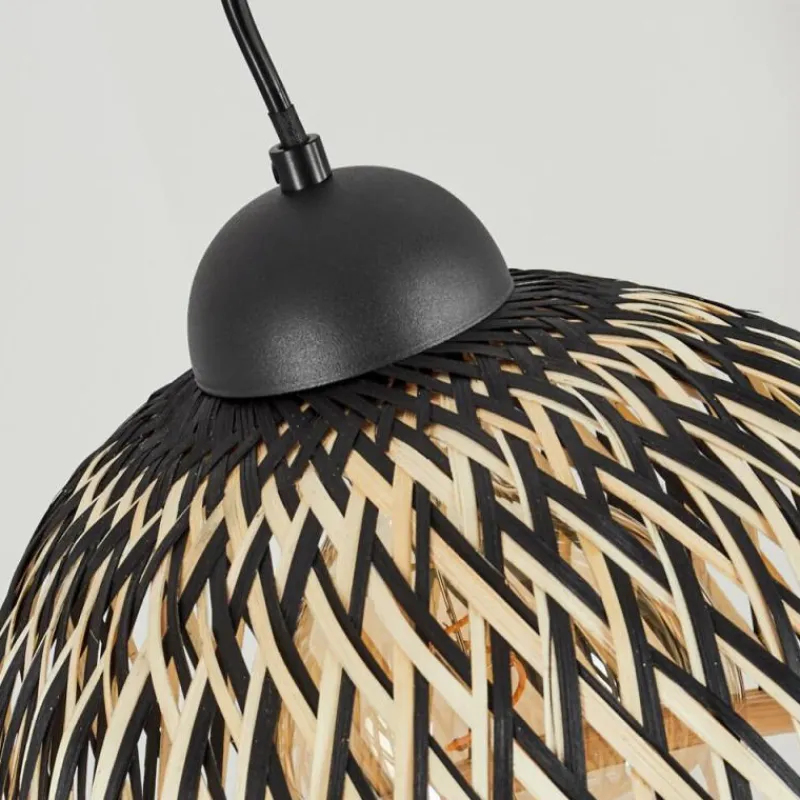 Luminaires Scandinaves-hofstein Suspension Barayn Écru, Noir, 1 lumière