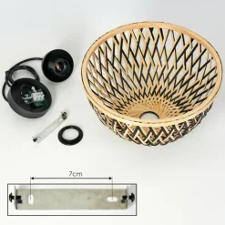 Luminaires Scandinaves-hofstein Suspension Barayn Écru, Noir, 1 lumière