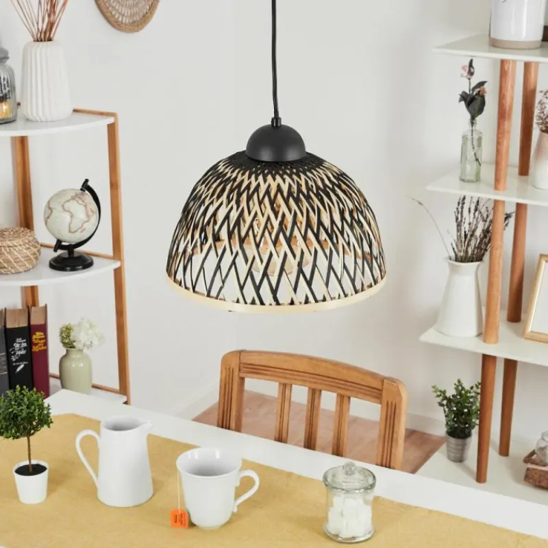 Luminaires Scandinaves-hofstein Suspension Barayn Écru, Noir, 1 lumière