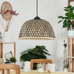 Luminaires Scandinaves-hofstein Suspension Barayn Écru, Noir, 1 lumière