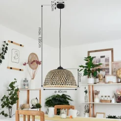 Luminaires Scandinaves-hofstein Suspension Barayn Écru, Noir, 1 lumière
