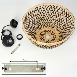 Luminaires Scandinaves-hofstein Suspension Barayn Écru, Noir, 1 lumière