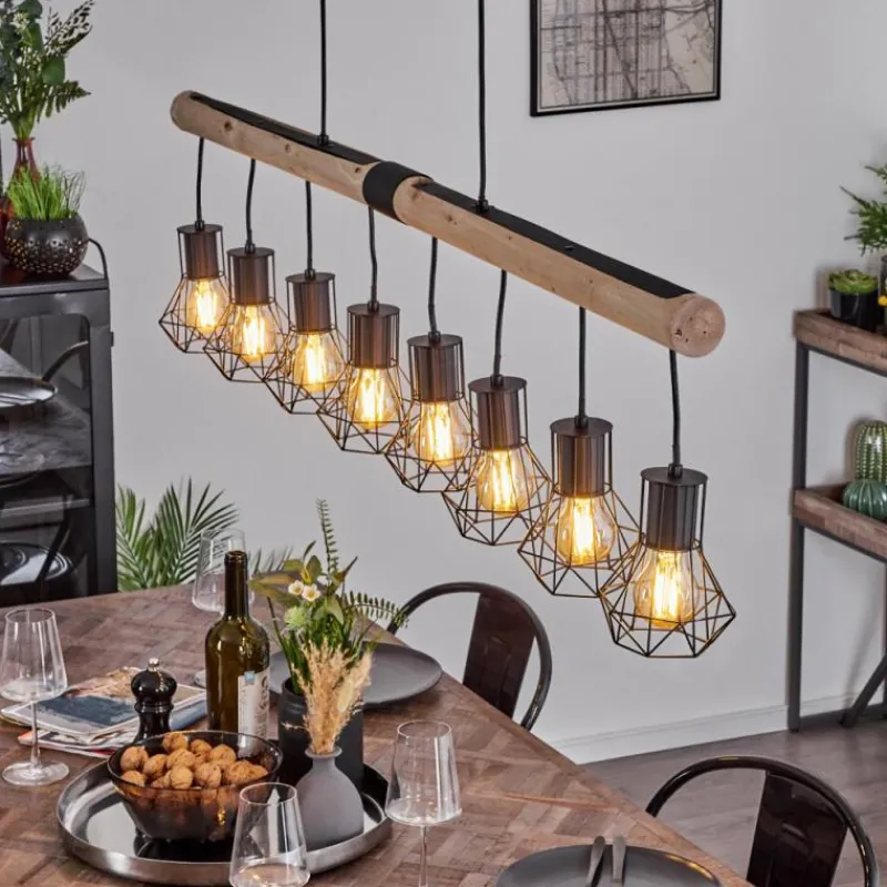 Luminaires Scandinaves-hofstein Suspension Bardhaman Écru, Noir, 8 lumières